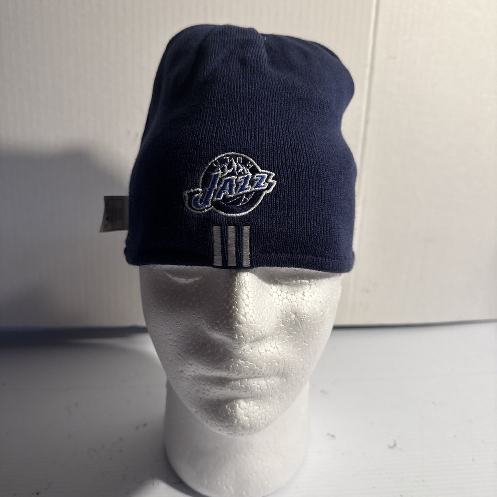 Utah Jazz Adidas NBA Vtg Reversible Winter Beanie Knit Sports Hat Ski Skull Cap